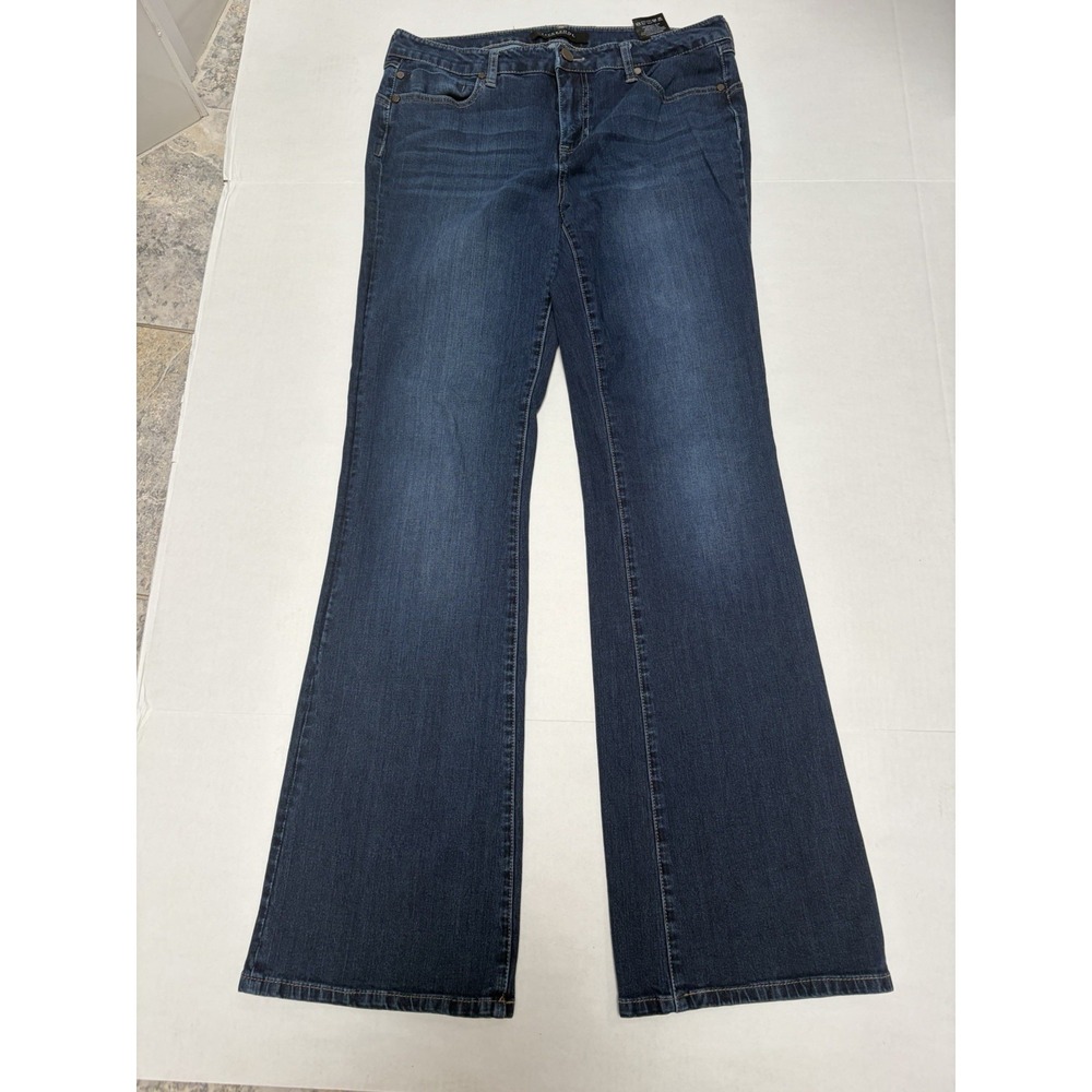 Liverpool Mid-Rise Dark Wash Hugger Contour Bootcut Slim Thigh Jeans Size 12 - Picture 5 of 6